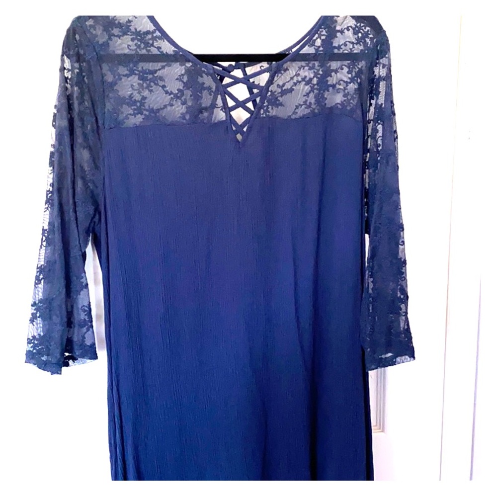 Blue Torrid Blouse with lace